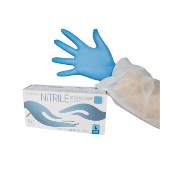 Gants Nitrile bleu non poudrs