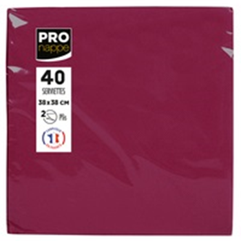 Serviette microgaufr 38x38 Bordeaux