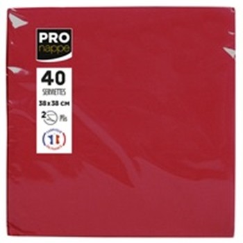 Serviette microgaufr 38x38 Rouge